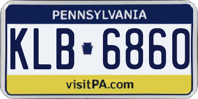 PA license plate KLB6860
