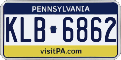 PA license plate KLB6862