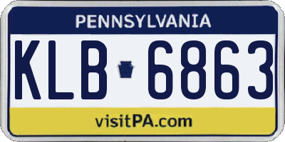 PA license plate KLB6863