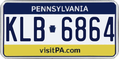 PA license plate KLB6864