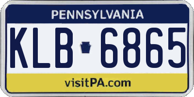 PA license plate KLB6865