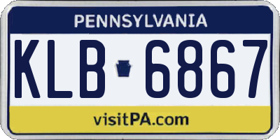PA license plate KLB6867