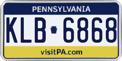 PA license plate KLB6868