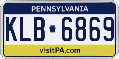 PA license plate KLB6869