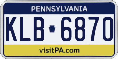 PA license plate KLB6870