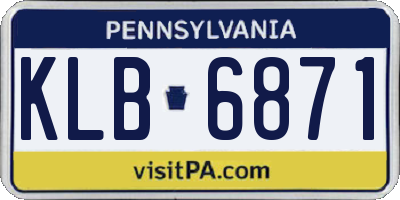 PA license plate KLB6871