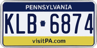 PA license plate KLB6874