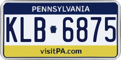 PA license plate KLB6875