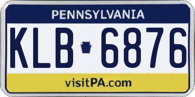 PA license plate KLB6876