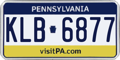 PA license plate KLB6877