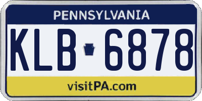 PA license plate KLB6878