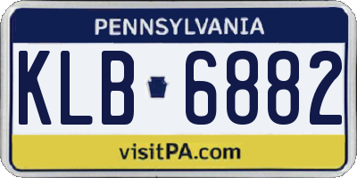 PA license plate KLB6882