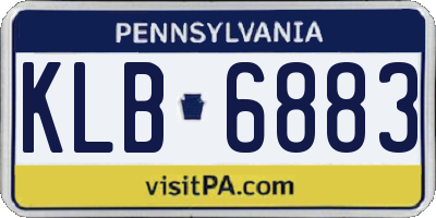 PA license plate KLB6883