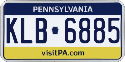 PA license plate KLB6885