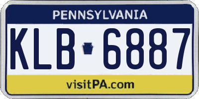 PA license plate KLB6887