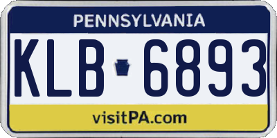 PA license plate KLB6893