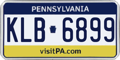 PA license plate KLB6899