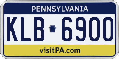 PA license plate KLB6900