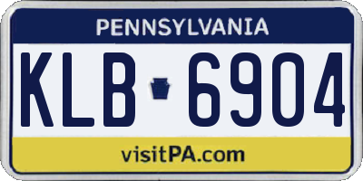 PA license plate KLB6904
