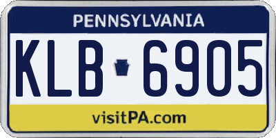 PA license plate KLB6905