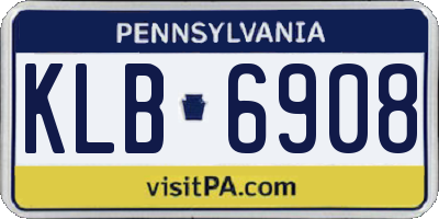 PA license plate KLB6908