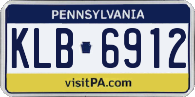 PA license plate KLB6912