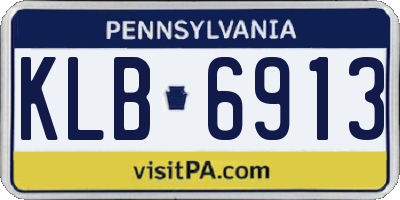 PA license plate KLB6913