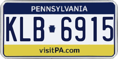PA license plate KLB6915