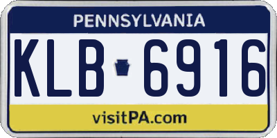 PA license plate KLB6916