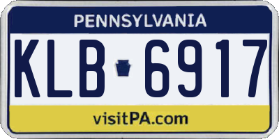 PA license plate KLB6917