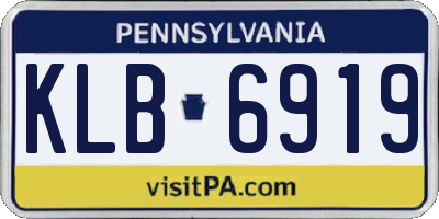 PA license plate KLB6919