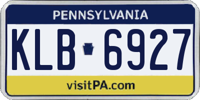 PA license plate KLB6927