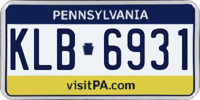 PA license plate KLB6931