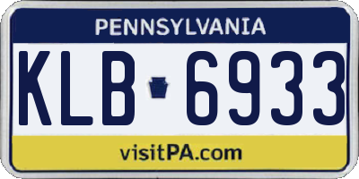 PA license plate KLB6933