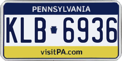 PA license plate KLB6936