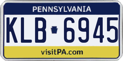 PA license plate KLB6945