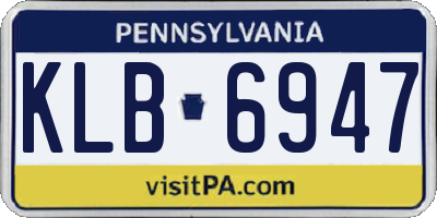 PA license plate KLB6947