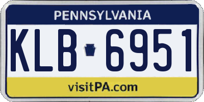 PA license plate KLB6951