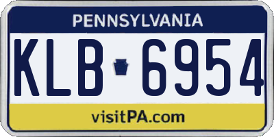PA license plate KLB6954
