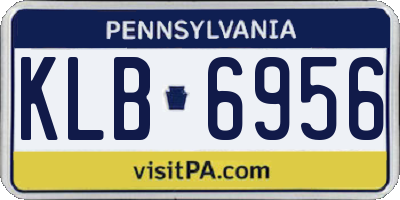 PA license plate KLB6956