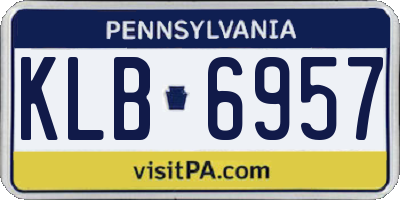 PA license plate KLB6957
