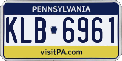 PA license plate KLB6961