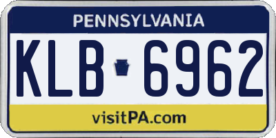 PA license plate KLB6962