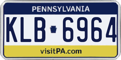PA license plate KLB6964