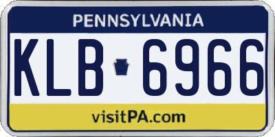 PA license plate KLB6966