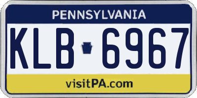 PA license plate KLB6967