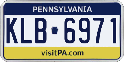 PA license plate KLB6971