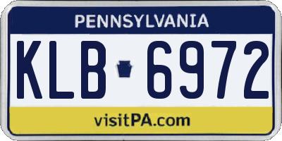 PA license plate KLB6972