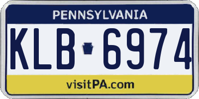 PA license plate KLB6974