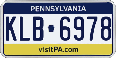 PA license plate KLB6978